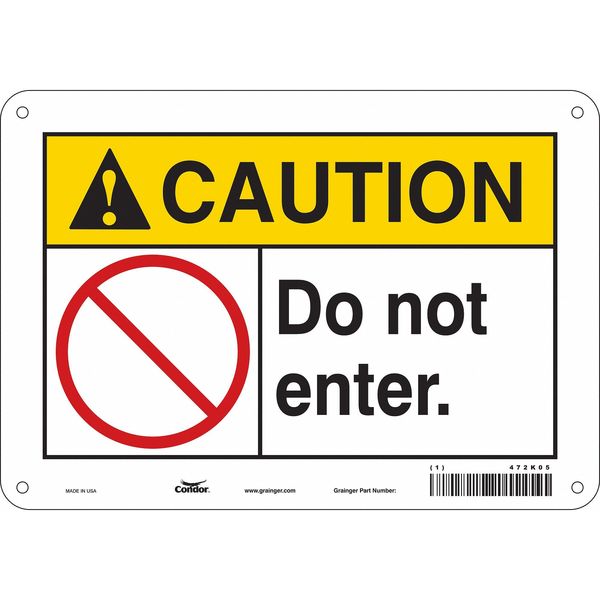 Safety Sign, 7 in Height, 10 in Width, Aluminum, Vertical Rectangle, English, 472K05
