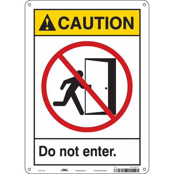 Safety Sign, 14 in Height, 10 in Width, Aluminum, Vertical Rectangle, English, 472K37