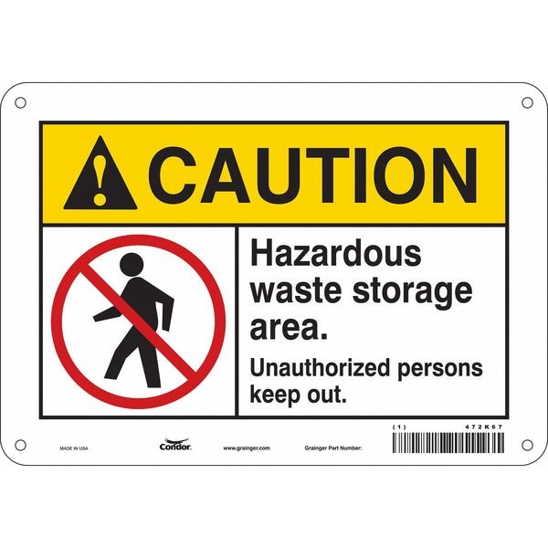 Safety Sign, 7 in Height, 10 in Width, Aluminum, Vertical Rectangle, English, 472K67