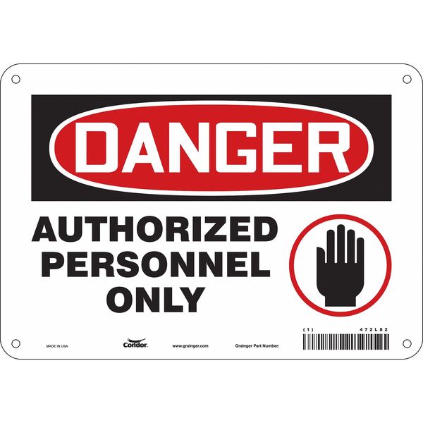 Safety Sign, 7 in Height, 10 in Width, Polyethylene, Vertical Rectangle, English, 472L82