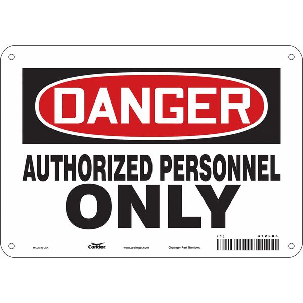 Safety Sign, 7 in Height, 10 in Width, Aluminum, Vertical Rectangle, English, 472L86