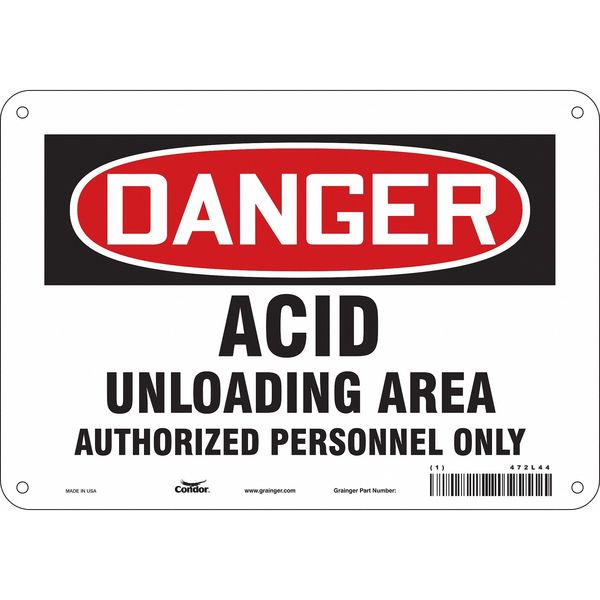 Safety Sign, 7 in Height, 10 in Width, Aluminum, Vertical Rectangle, English, 472L44