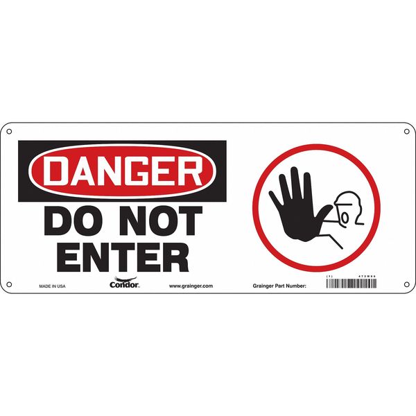 Safety Sign, 7 in H, 17 in W, Aluminum, Vertical Rectangle, English, 472M86