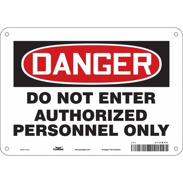 Safety Sign, 7 in Height, 10 in Width, Aluminum, Vertical Rectangle, English, 472M90