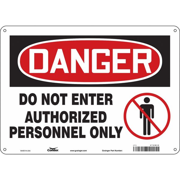 Safety Sign, 10 in Height, 14 in Width, Aluminum, Horizontal Rectangle, English, 472M99