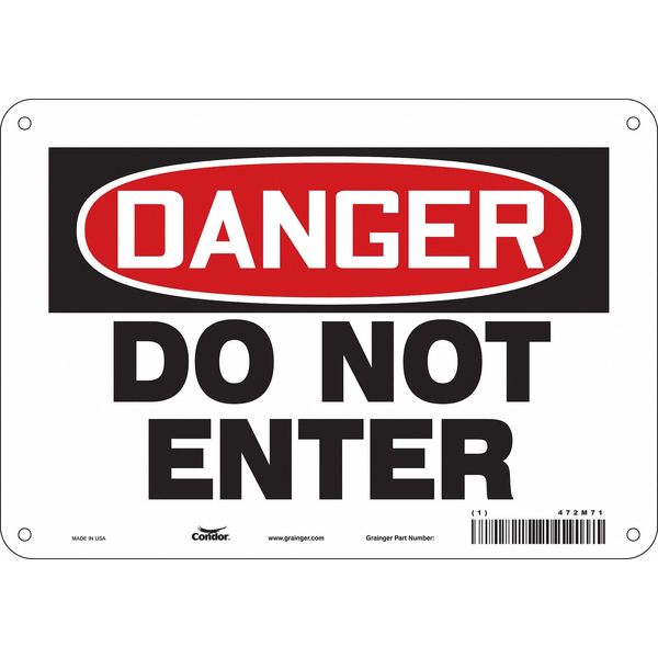 Safety Sign, 7 in Height, 10 in Width, Aluminum, Vertical Rectangle, English, 472M71