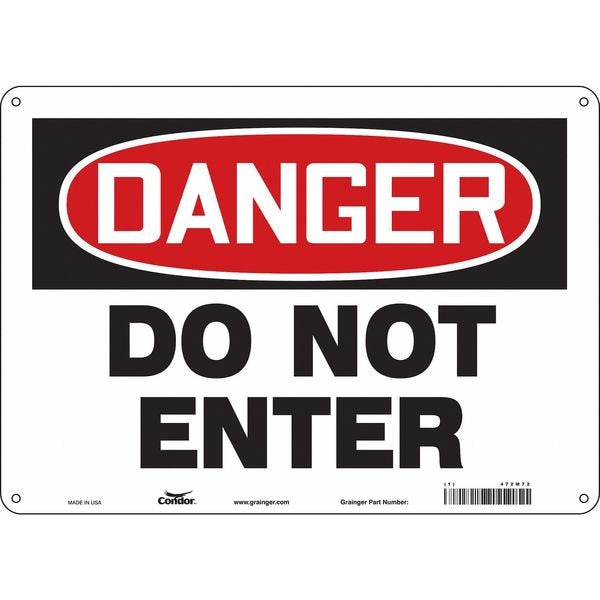 Safety Sign, 10 in Height, 14 in Width, Aluminum, Horizontal Rectangle, English, 472M72