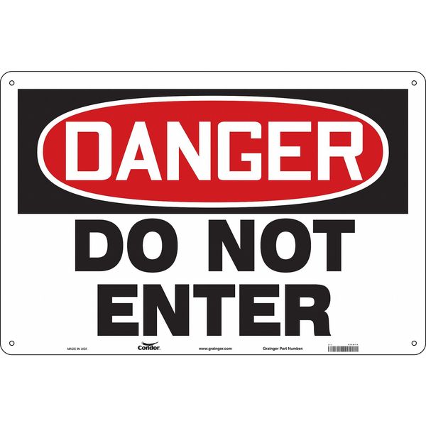 Safety Sign, 24 in H, 36 in W, Aluminum, Horizontal Rectangle, English, 472M74