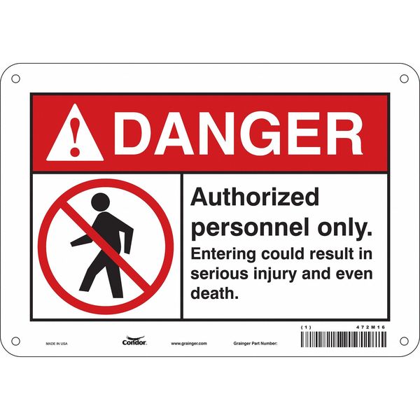 Safety Sign, 7 in Height, 10 in Width, Aluminum, Vertical Rectangle, English, 472M16
