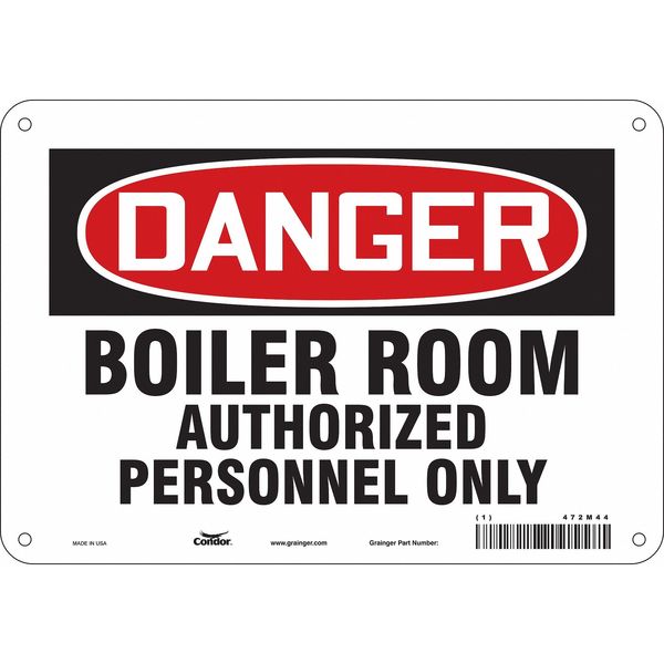 Safety Sign, 7 in Height, 10 in Width, Aluminum, Vertical Rectangle, English, 472M44