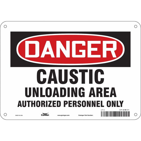 Safety Sign, 7 in Height, 10 in Width, Aluminum, Vertical Rectangle, English, 472M51