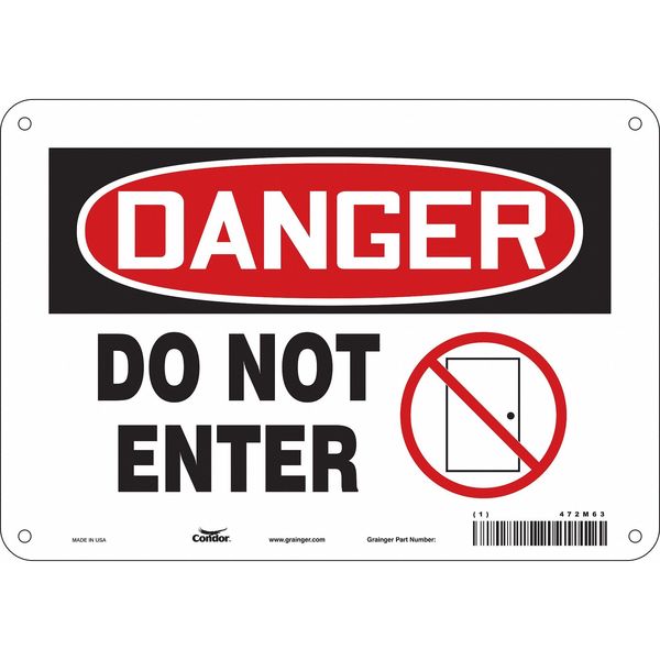Safety Sign, 7 in Height, 10 in Width, Aluminum, Vertical Rectangle, English, 472M63