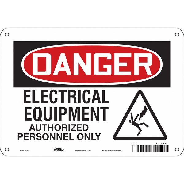 Safety Sign, 7 in Height, 10 in Width, Aluminum, Vertical Rectangle, English, 472N87