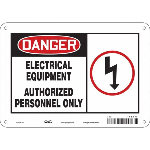 Safety Sign, 7 in Height, 10 in Width, Aluminum, Vertical Rectangle, English, 472N79