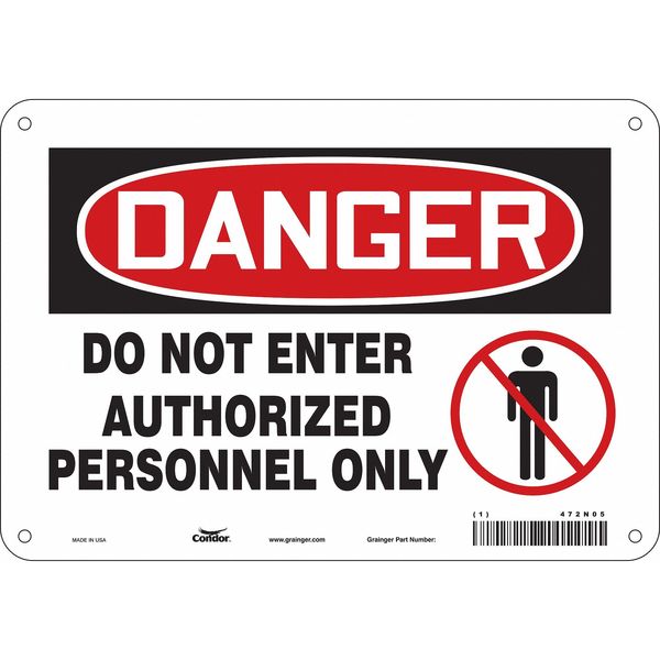 Safety Sign, 7 in Height, 10 in Width, Vinyl, Vertical Rectangle, English, 472N05