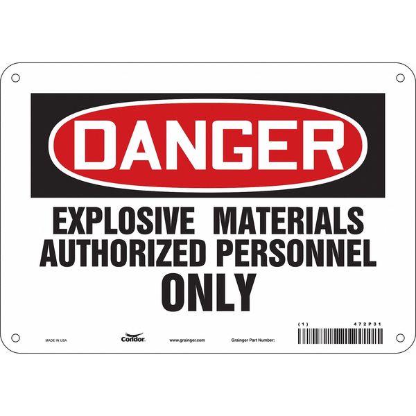 Safety Sign, 7 in Height, 10 in Width, Aluminum, Vertical Rectangle, English, 472P31