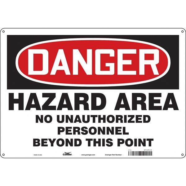 Safety Sign, 14 in Height, 20 in Width, Aluminum, Horizontal Rectangle, English
