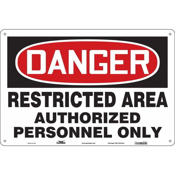 Safety Sign, 24 in H, 36 in W, Aluminum, Horizontal Rectangle, English, 472R94