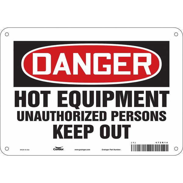 Safety Sign, 7 in Height, 10 in Width, Aluminum, Vertical Rectangle, English, 472R14