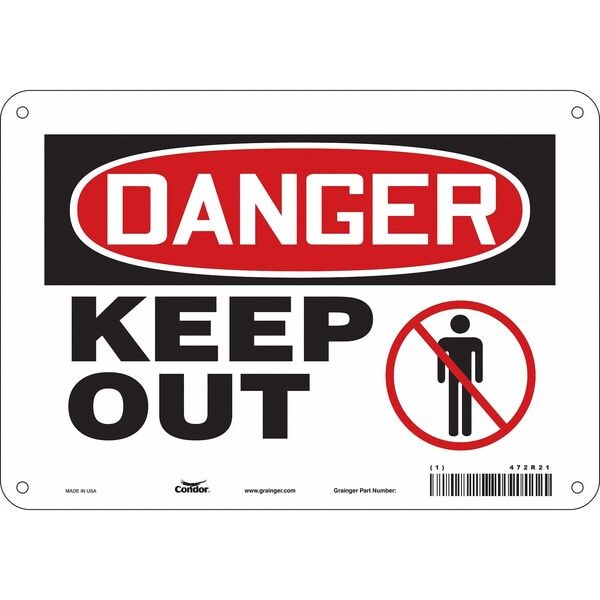 Safety Sign, 7 in Height, 10 in Width, Aluminum, Vertical Rectangle, English, 472R21