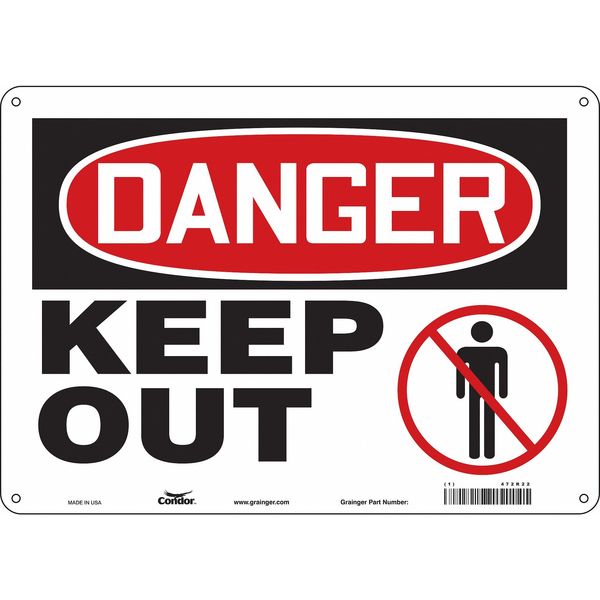 Safety Sign, 10 in Height, 14 in Width, Aluminum, Horizontal Rectangle, English, 472R22
