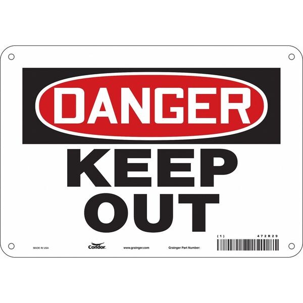 Safety Sign, 7 in Height, 10 in Width, Aluminum, Vertical Rectangle, English, 472R29