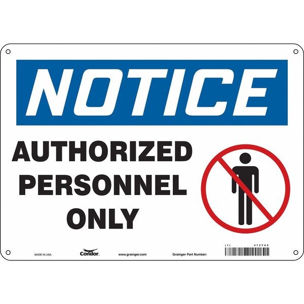 Safety Sign, 10 in Height, 14 in Width, Aluminum, Horizontal Rectangle, English, 472T89