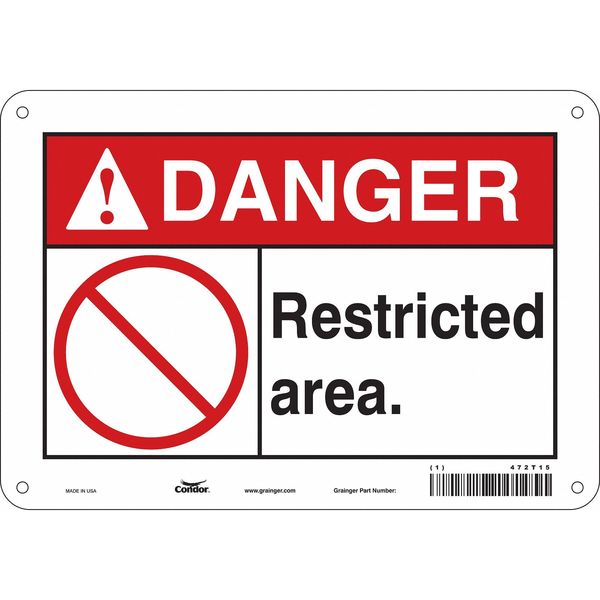 Safety Sign, 7 in Height, 10 in Width, Aluminum, Vertical Rectangle, English, 472T15