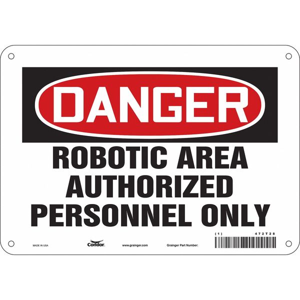 Safety Sign, 7 in Height, 10 in Width, Aluminum, Vertical Rectangle, English, 472T28
