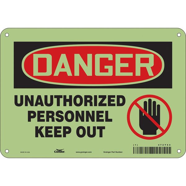 Safety Sign, 7 in Height, 10 in Width, Polyethylene, Vertical Rectangle, English, 472T54