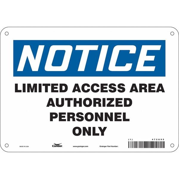 Safety Sign, 7 in Height, 10 in Width, Aluminum, Vertical Rectangle, English, 472U95