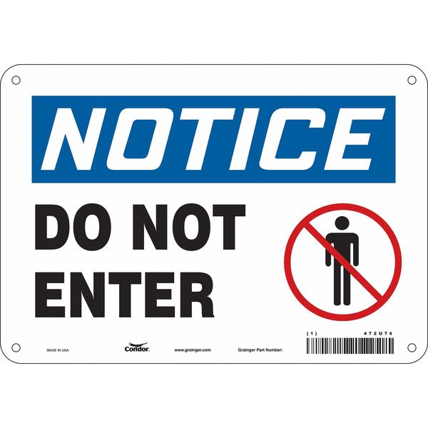 Safety Sign, 7 in Height, 10 in Width, Aluminum, Vertical Rectangle, English, 472U74