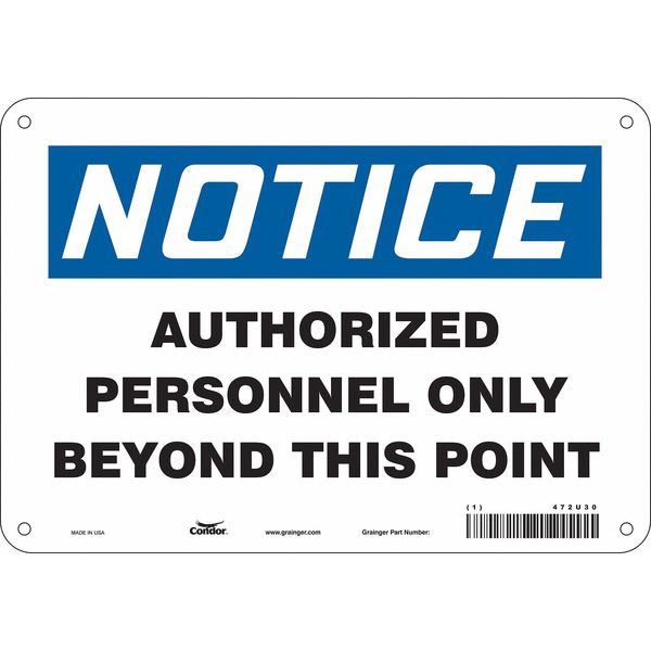 Safety Sign, 7 in Height, 10 in Width, Aluminum, Vertical Rectangle, English, 472U30