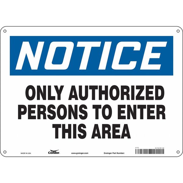 Safety Sign, 10 in Height, 14 in Width, Aluminum, Horizontal Rectangle, English, 472V32