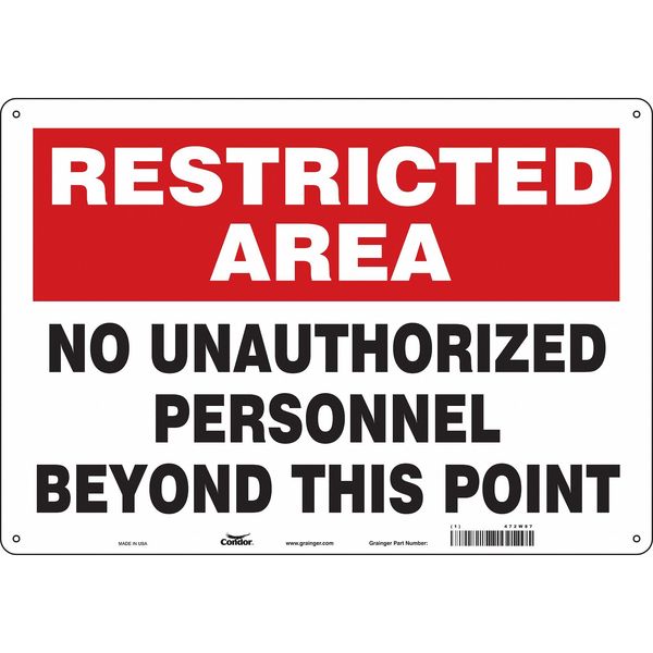 Safety Sign, 14 in H, 20 in W, Aluminum, Horizontal Rectangle, English, 472W87