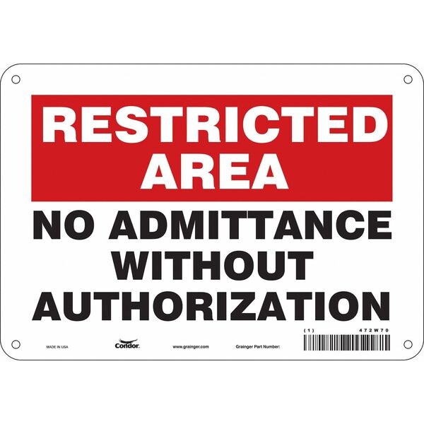 Safety Sign, 7 in Height, 10 in Width, Aluminum, Vertical Rectangle, English, 472W70