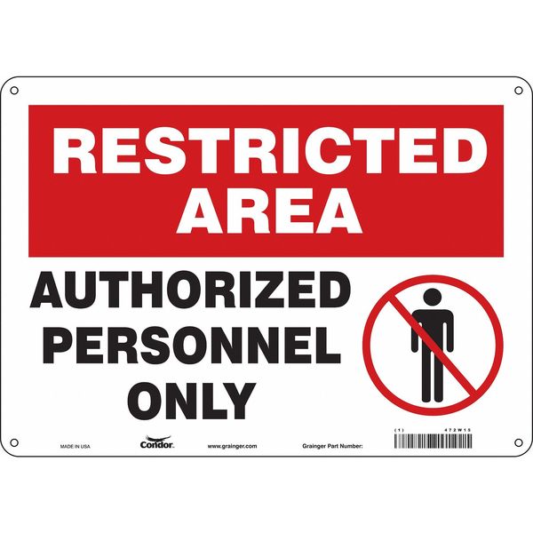 Safety Sign, 10 in Height, 14 in Width, Aluminum, Horizontal Rectangle, English, 472W15