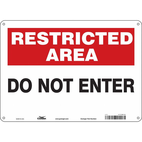 Safety Sign, 10 in Height, 14 in Width, Aluminum, Horizontal Rectangle, English, 472W28