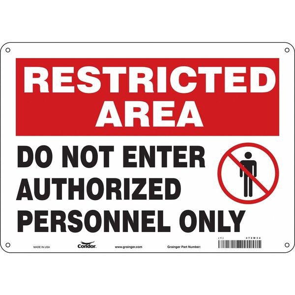 Safety Sign, 10 in Height, 14 in Width, Aluminum, Horizontal Rectangle, English, 472W34