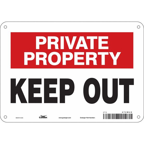 Safety Sign, 7 in Height, 10 in Width, Aluminum, Vertical Rectangle, English, 472W49