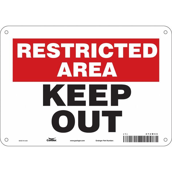 Safety Sign, 7 in Height, 10 in Width, Aluminum, Vertical Rectangle, English, 472W55