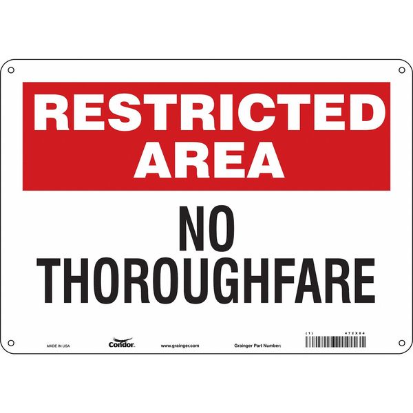 Safety Sign, 10 in Height, 14 in Width, Aluminum, Horizontal Rectangle, English, 472X84