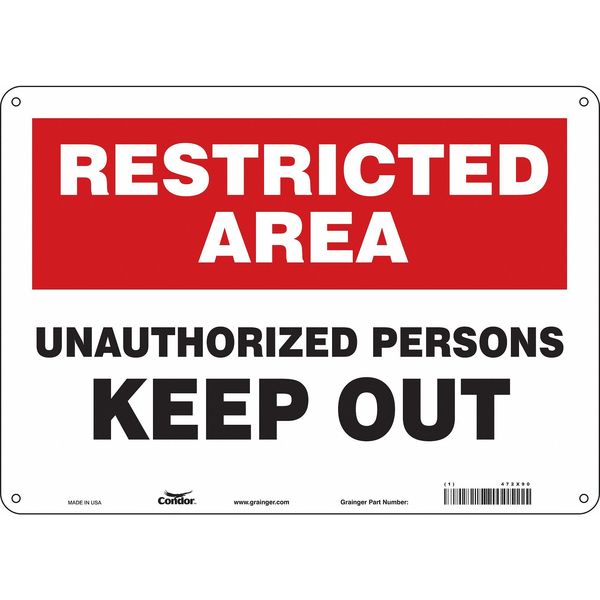 Safety Sign, 10 in Height, 14 in Width, Aluminum, Horizontal Rectangle, English, 472X90