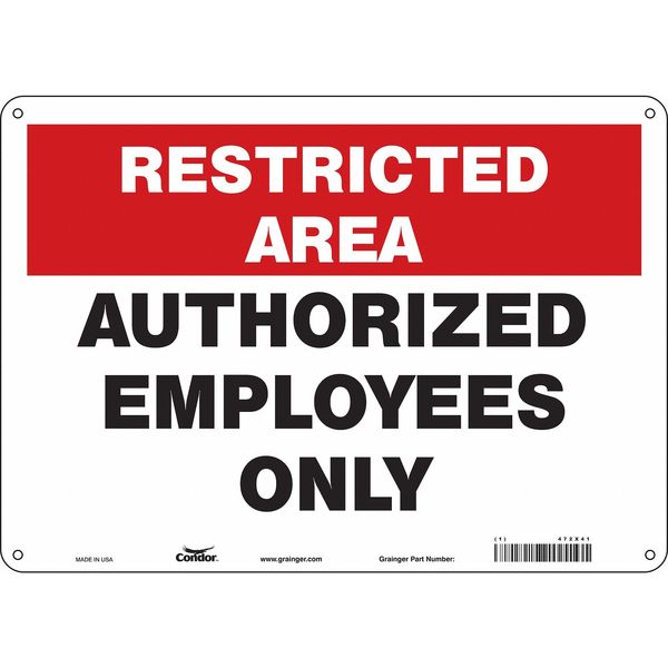 Safety Sign, 10 in Height, 14 in Width, Aluminum, Horizontal Rectangle, English, 472X41