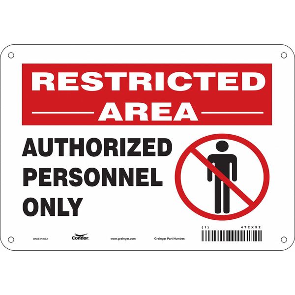 Safety Sign, 7 in Height, 10 in Width, Aluminum, Vertical Rectangle, English, 472X52