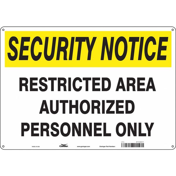 Safety Sign, 14 in H, 20 in W, Aluminum, Horizontal Rectangle, English, 472X67