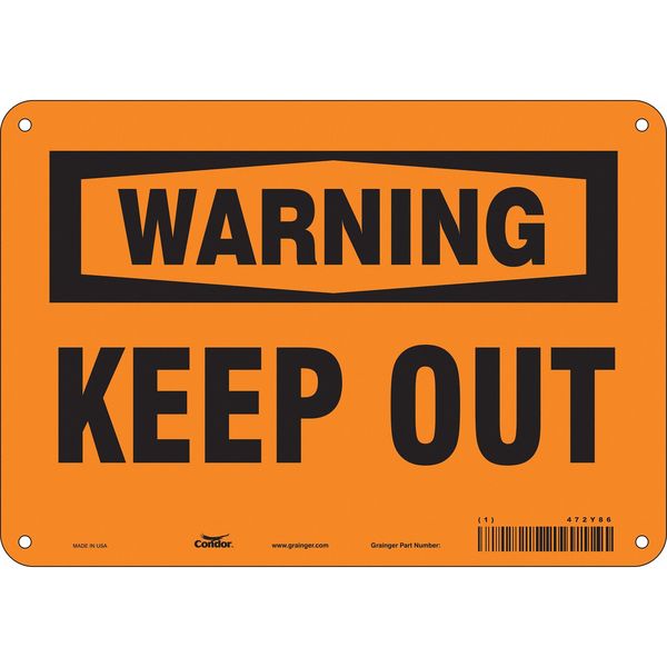 Safety Sign, 7 in Height, 10 in Width, Aluminum, Vertical Rectangle, English, 472Y86
