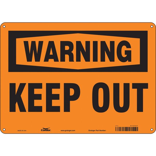 Safety Sign, 10 in Height, 14 in Width, Aluminum, Horizontal Rectangle, English, 472Y87