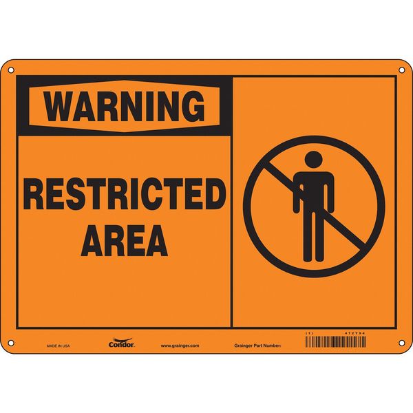 Safety Sign, 10 in Height, 14 in Width, Aluminum, Horizontal Rectangle, English, 472Y94
