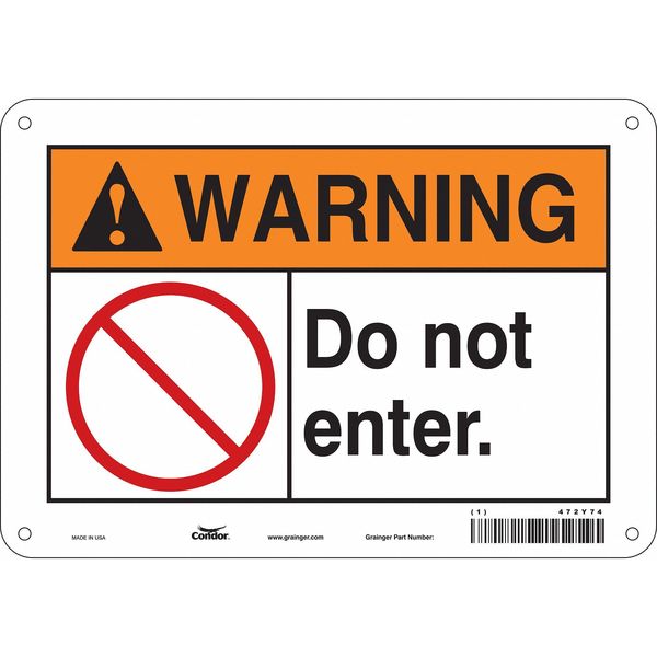 Safety Sign, 7 in Height, 10 in Width, Aluminum, Vertical Rectangle, English, 472Y74